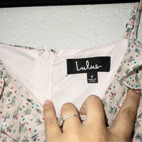 Lulu’s Pink Sing Sweetly Floral Print Mini Dress Size Small - Picture 5 of 8